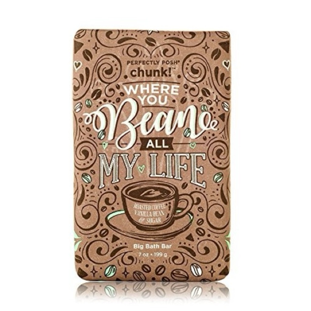 New Perfectly Posh Where You Bean All My Life Chunk Bath Bar